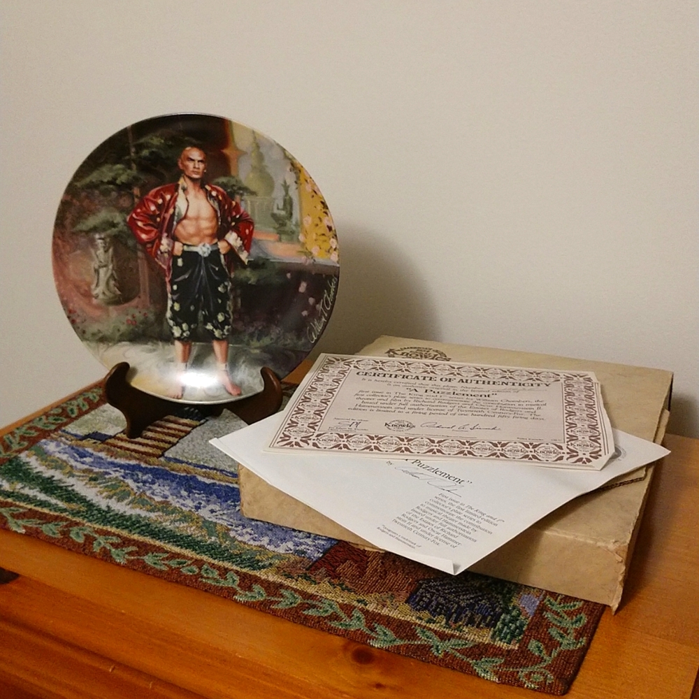 1984 Knowles The King and I "A Puzzlement" Collectible Plate in Box + Paperwork